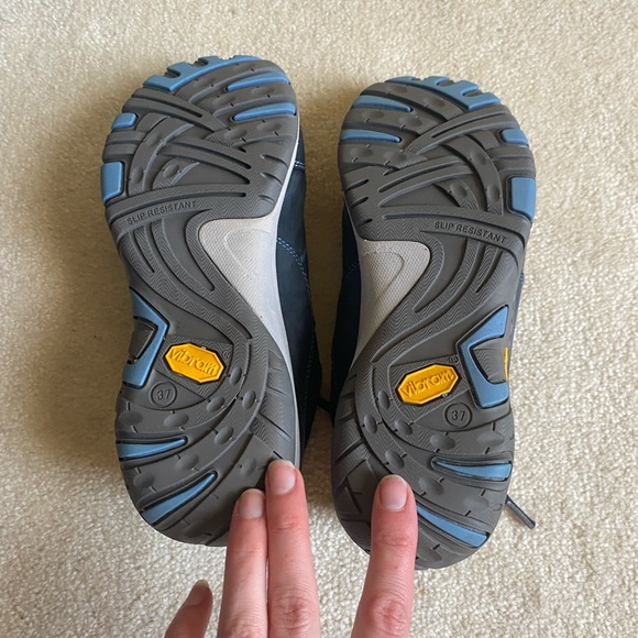 Dansko Paisley Shoes Blue Leather Waterproof Sneakers Vibram Womens SZ 37 US 7 - Picture 5 of 6